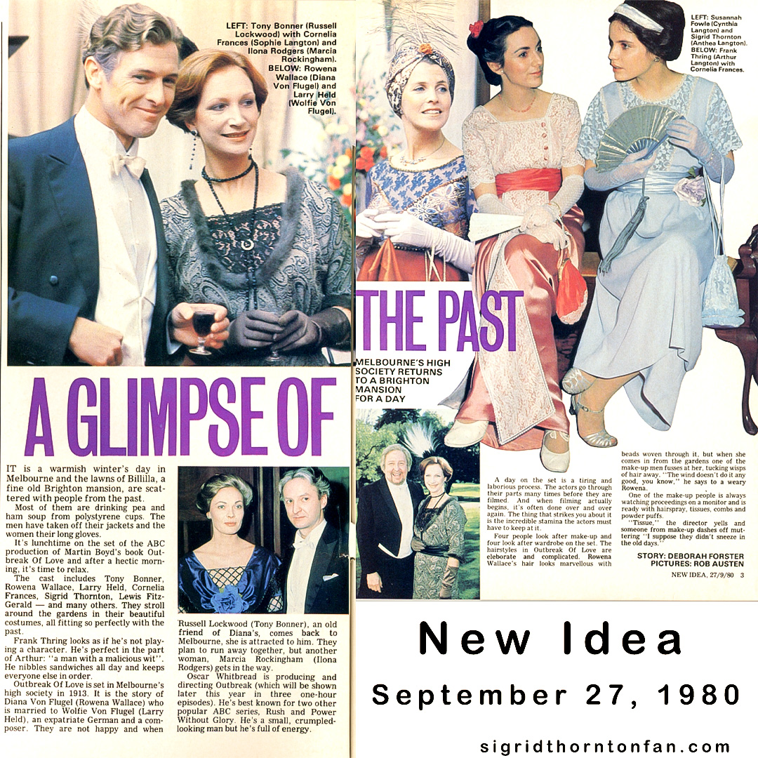 New Idea Sept 27 1980 Outbreak of Love Sigrid Thornton