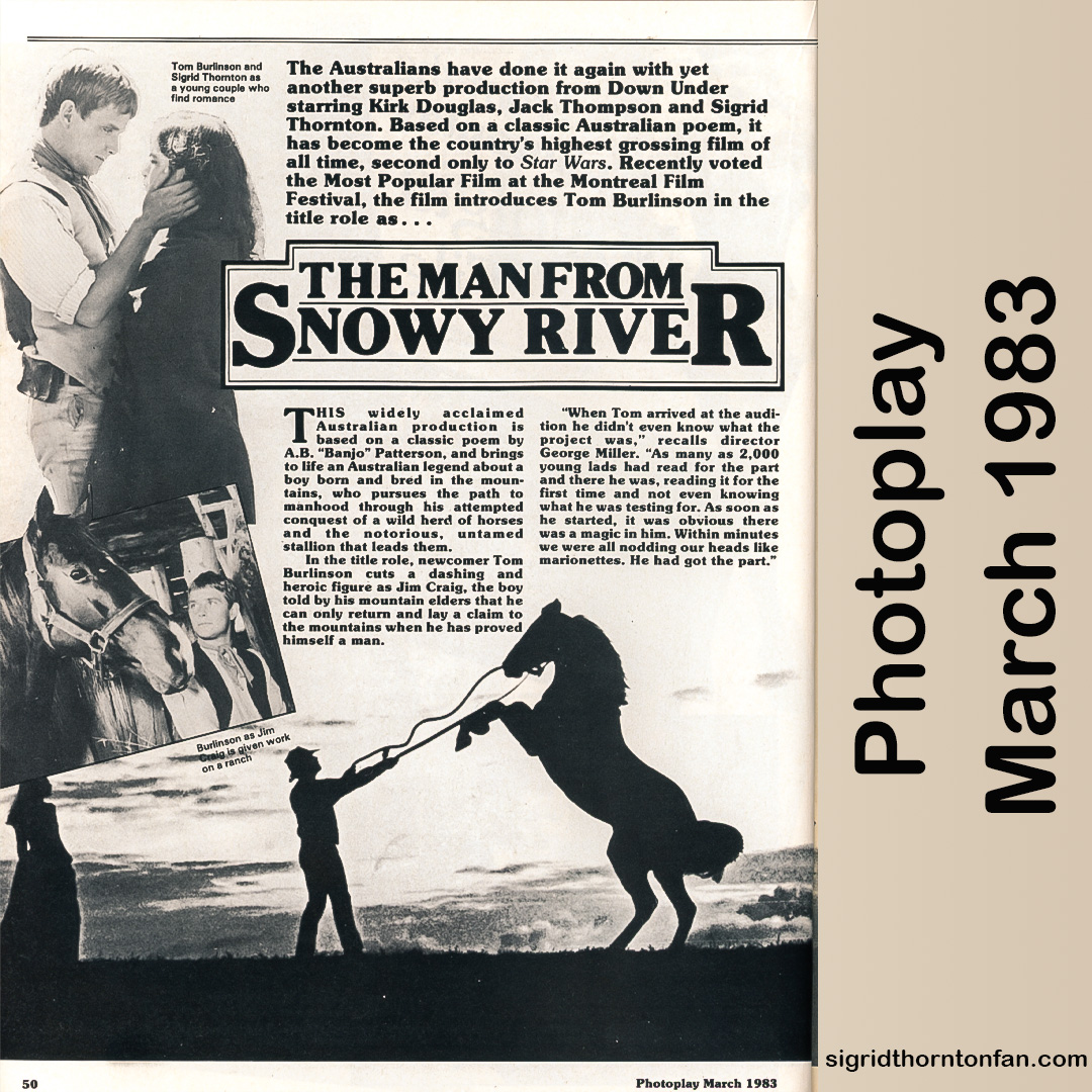 The Man From Snowy River  Photoplay March 1983