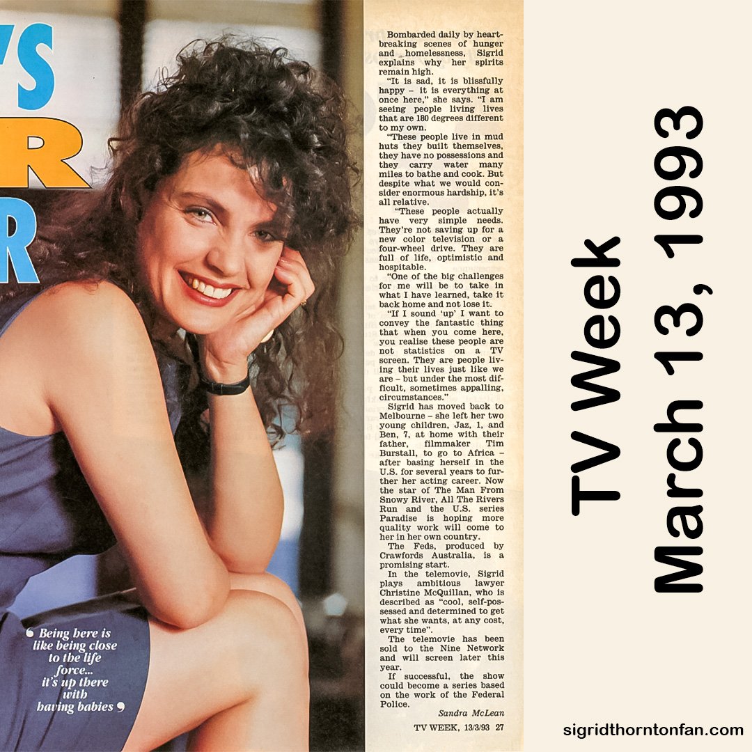 TV Week March 13 1993 Sigrid Thornton