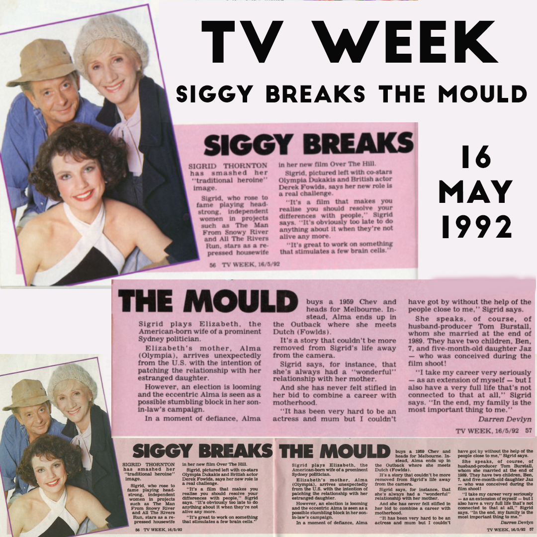 TV Week May 16, 1992 Over the Hill Sigrid Thornton